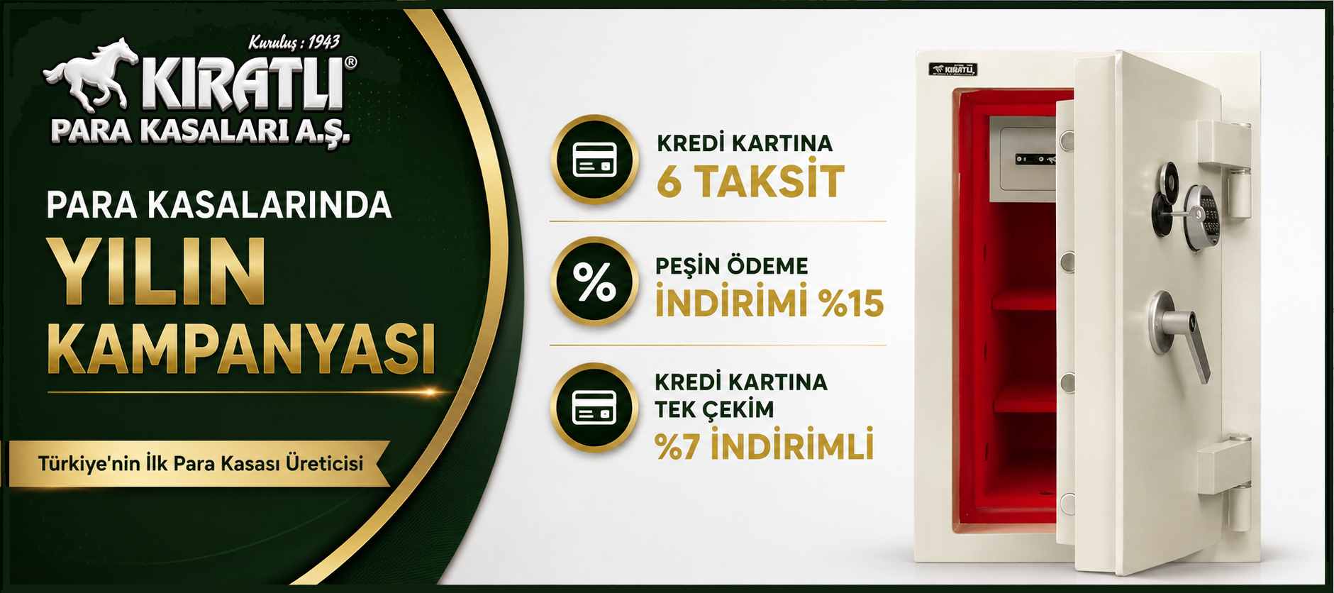Kıratlı Kasa'da Kampanya. Havale ve Eft ile ödemelerde %10 indirim.